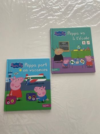 Lot de 2 Livres Peppa Pig – Hachette Jeunesse : “Vacances” & “École”