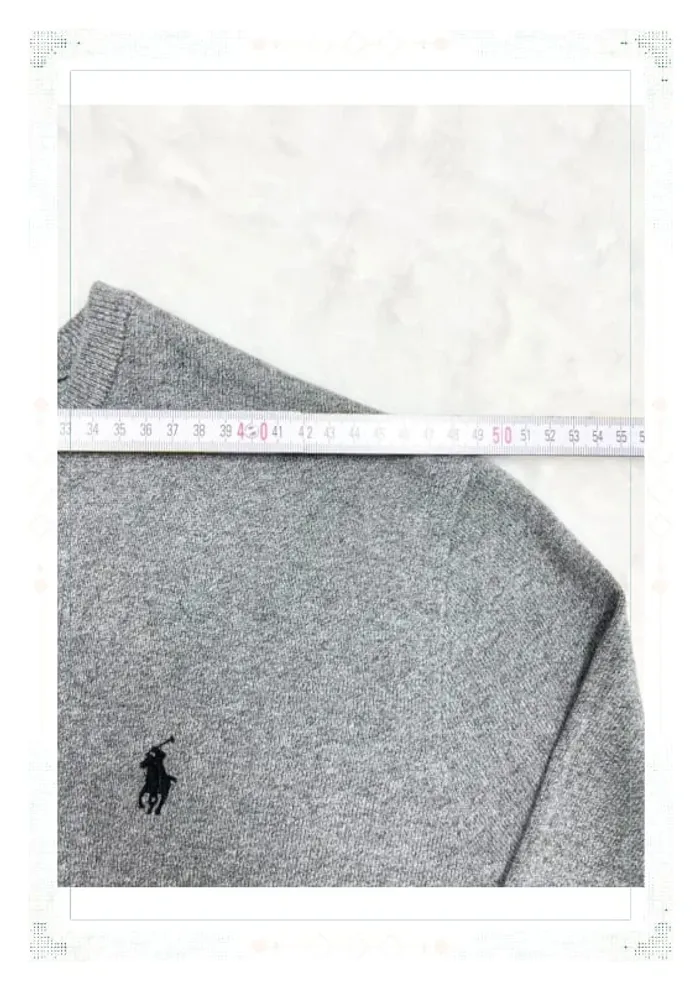 Ralph Lauren pull homme pima cotton gris col rond taille L - photo numéro 13
