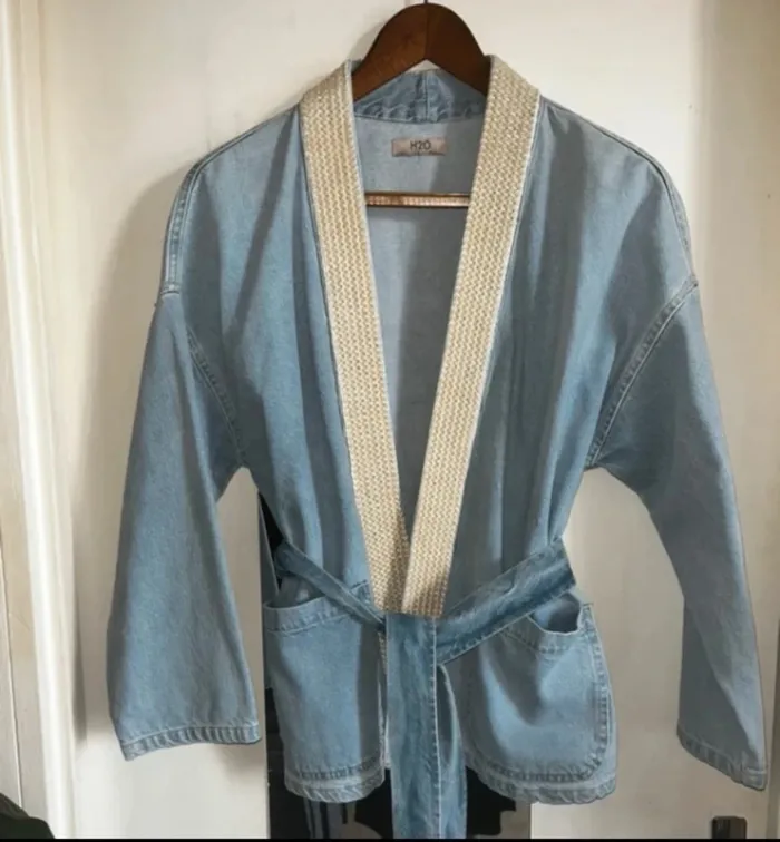 Superbe Veste Kimono en jeans , taille S, Neuf - H2O