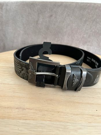 Ceinture en cuir noir taille 105 cm