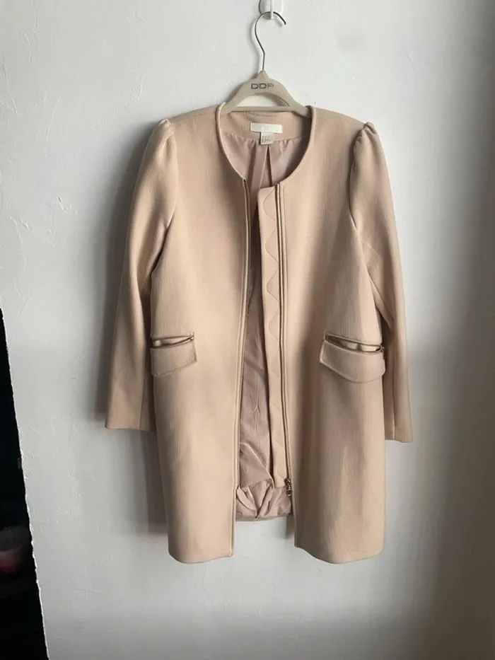 Manteau classe rose poudré - photo numéro 2