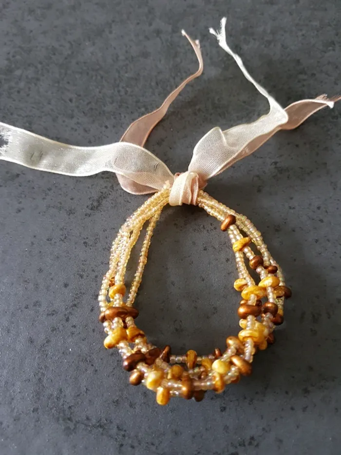 Bracelet perles marron - photo numéro 5