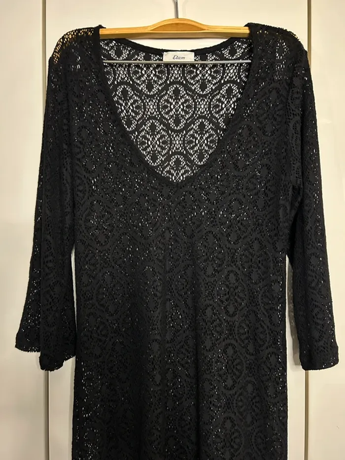 Nuisette noire ajourée Etam - Taille S - photo numéro 2