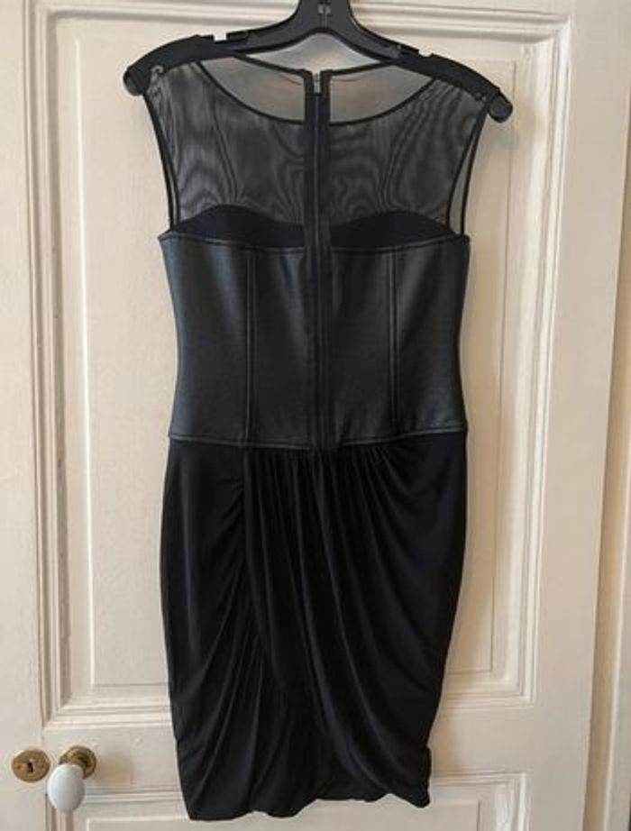 Robe sans manches simili-cuir et drapé taille 34 - BCBGmaxazria - photo numéro 5