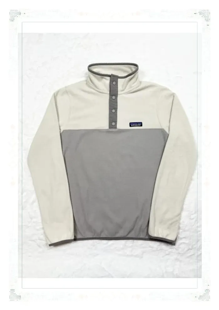 Patagonia polaire half zip grise et blanche femme taille S polyester recyclé - photo numéro 2