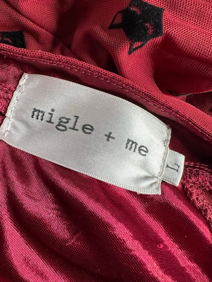 Robe tulle mesh renard noir et rouge bordeaux Migle + Me T40 L - photo numéro 6