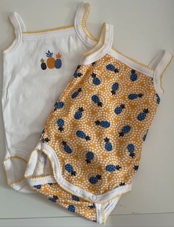 Lot de 2 bodies ananas
