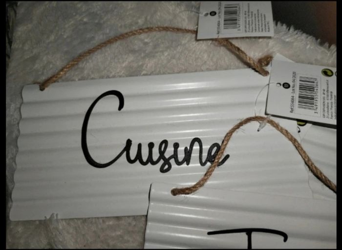 Lot de trois pancartes décoratives pièces de la maison "Gifi" neuves - photo numéro 2