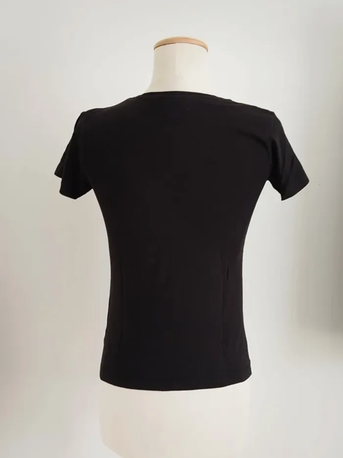 Tee-shirt manches courtes noir imprimé argenté Influx taille 16 ans - photo numéro 2