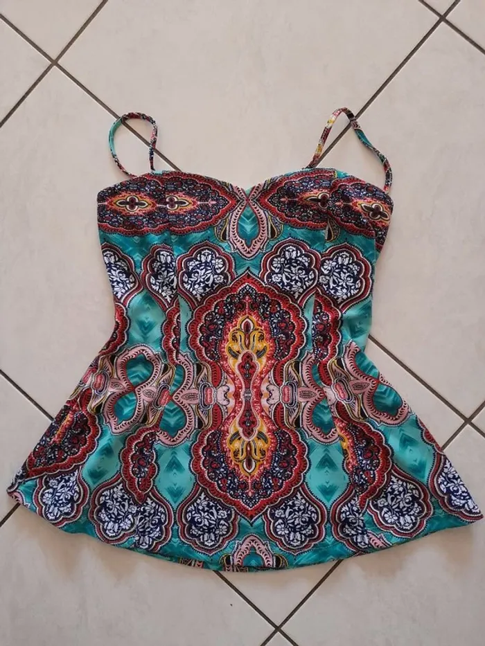 Top/ bustier turquoise - photo numéro 4