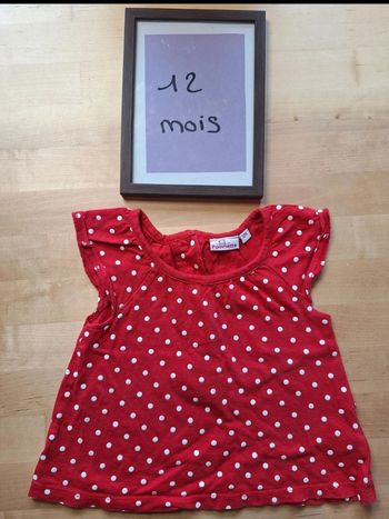 T-shirt manches courtes pour Fille taille 12mois marque pommette très bon état