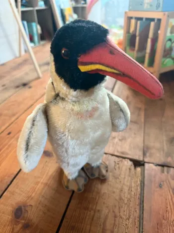 Peluche rigide ancienne Steiff 33cm grande pingouin manchot pinguin Antarctique articulée
