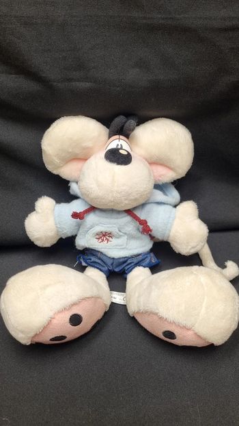 Grande peluche Diddl d’hiver avec capuche - environ 35 cm