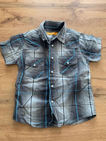 Chemisette bleue carreaux garçon 4 ans