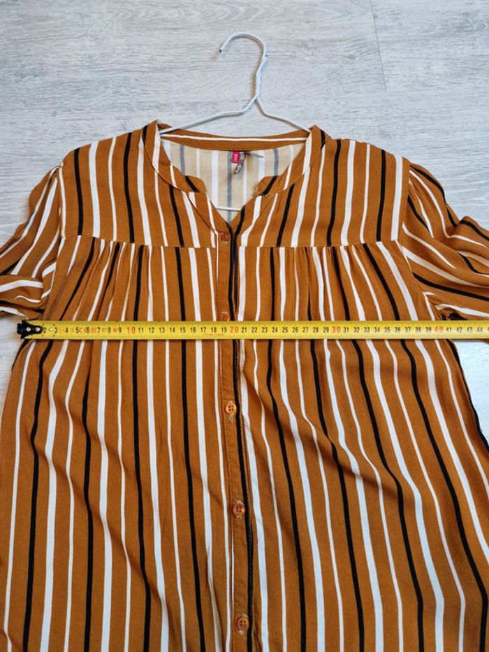 Chemise orchestra 14 ans rayée marron noire et blanche peut convenir à un XS - photo numéro 5