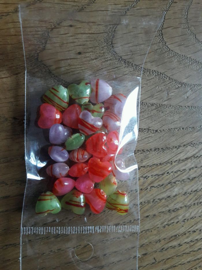 Perles coeurs colorées - photo numéro 2