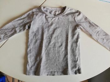 T shirt manches longues Unis gris 1,5 2 ans