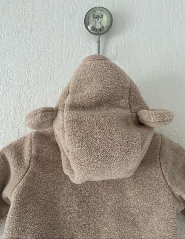 veste polaire beige chiné avec capuche 3 mois 62 cm  H&M - photo numéro 4