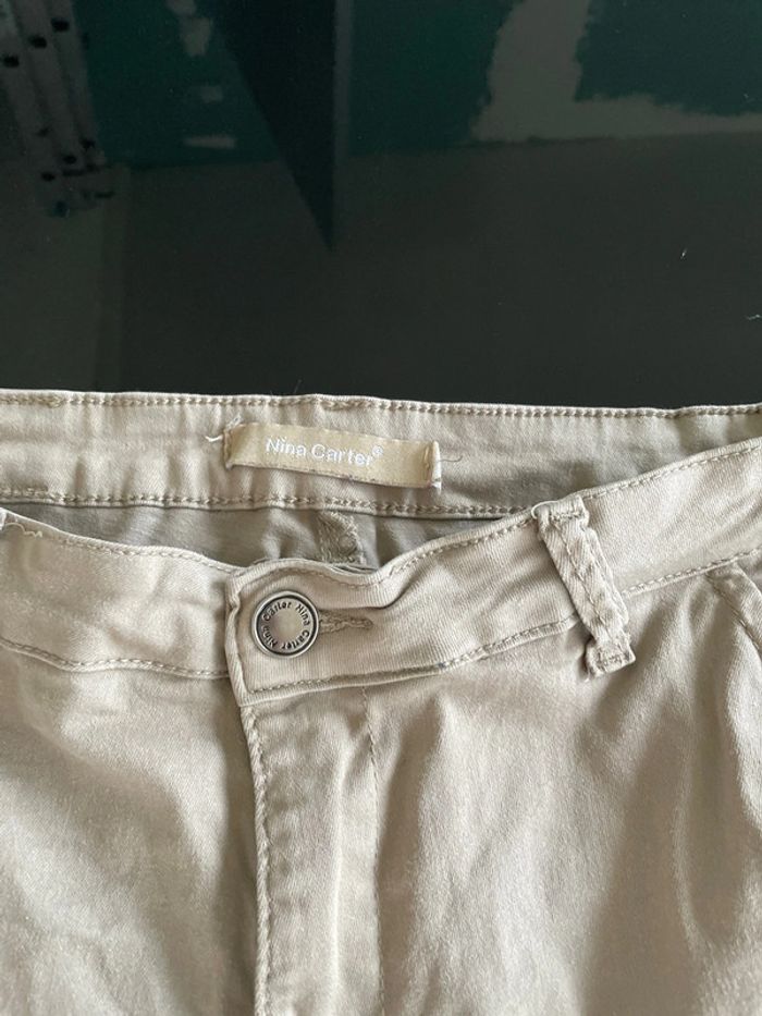 Pantalon beige de la marque Nina Carter, en taille L - photo numéro 5
