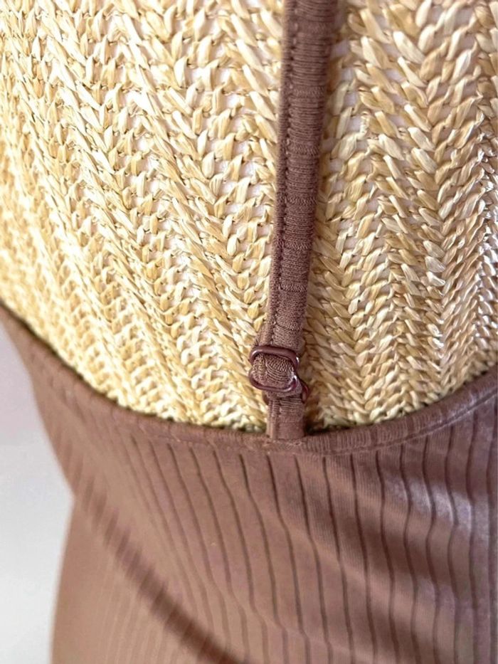 Robe cotelée Beige Robe Ajustée Style Décontracté Chic et Confortable Taille S - photo numéro 9
