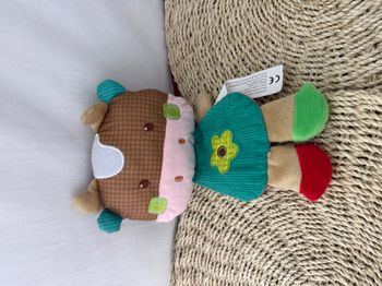 Peluche Doudou Plat Vache Piccolia jeu d'éveil