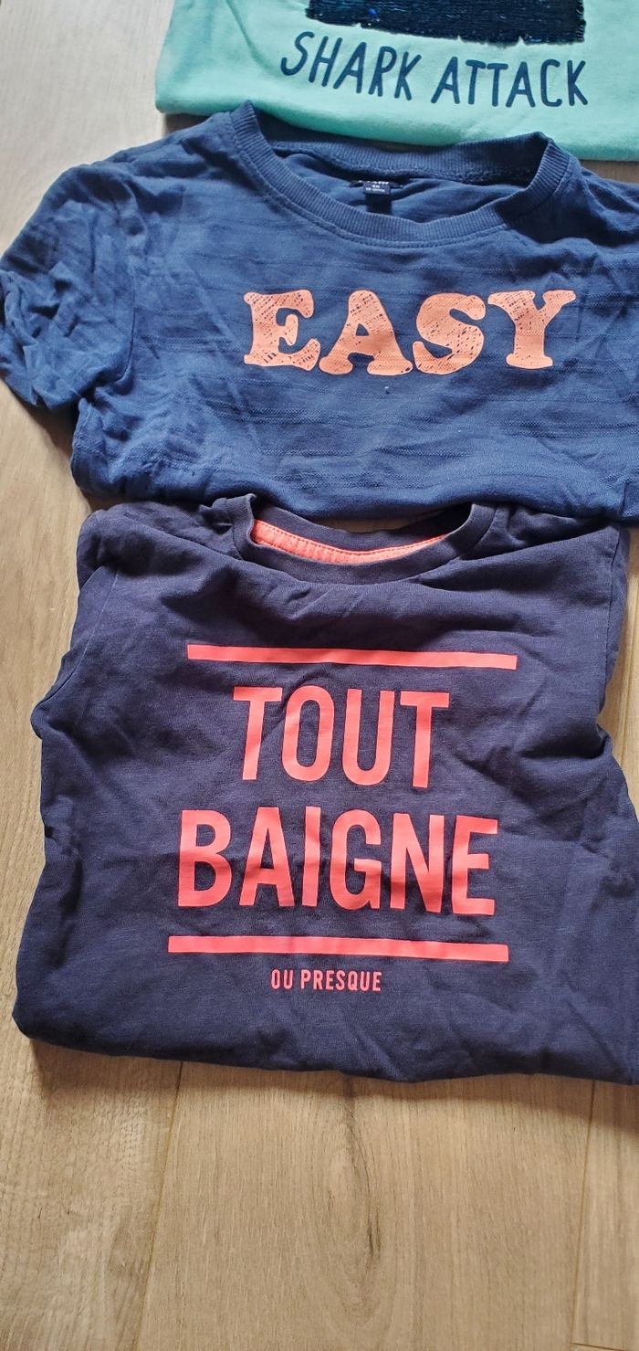 lot 4 ans : t-shirts manches courtes+ pyjamas-shorts - photo numéro 2