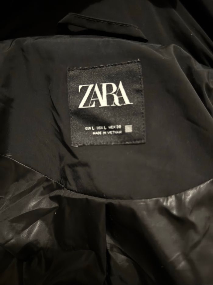 Doudoune longue noire ZARA avec capuche - photo numéro 2