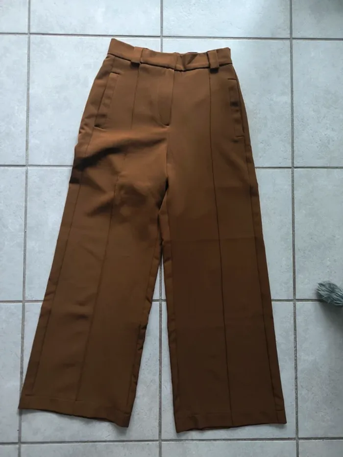 Pantalon à jambes larges marron - photo numéro 2