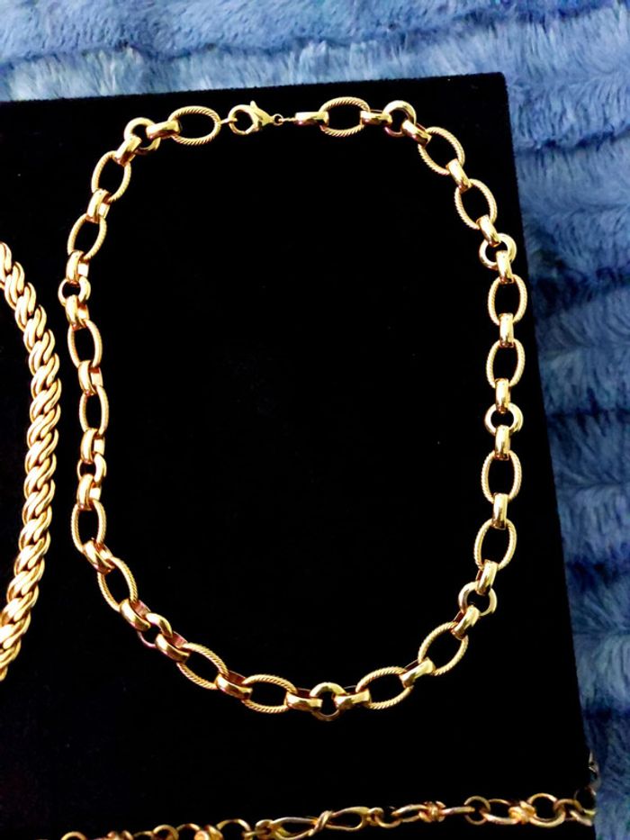 Lot de chaine en plaqué or vintage collier - photo numéro 3