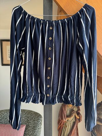Blouse rayée bleue et blanche - H&M