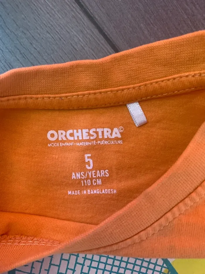 TEE shirt 5 ans orchestra orange - photo numéro 2