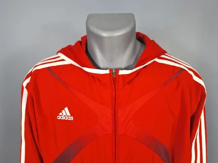 veste coupe vent imperméable a capuche adidas vintage/ homme - taille L / rouge full broderie (459) - photo numéro 2