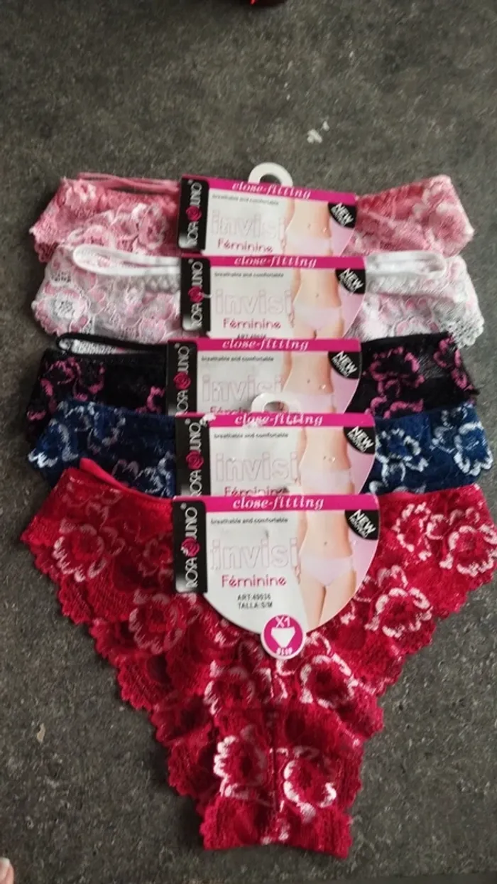 Lot de 5 culottes dentelle femme divers coloris taille 34/36 - photo numéro 2
