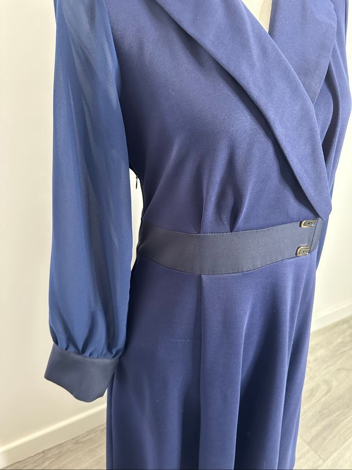 Robe chic cache cœur bleue marine T38 M - photo numéro 3