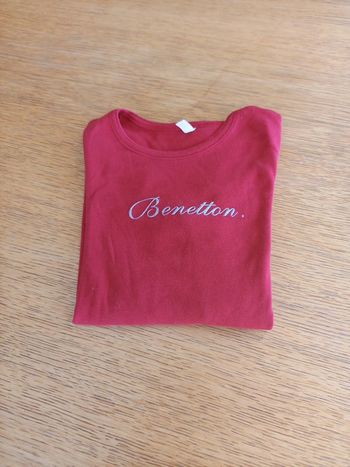 Tee shirt benetton manche longue rouge