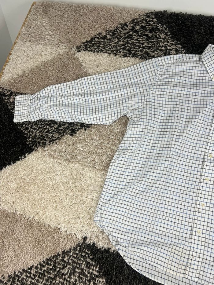 Chemise Ralph Lauren à carreaux blanc et bleu logo bleu taille XL style old money - photo numéro 4