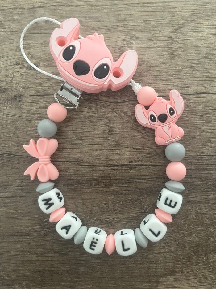 Attache tétine personnalisée Disney Angel Stitch - photo numéro 2