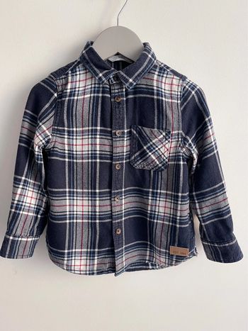 Super petite chemise Marks & Spencer en flanelle 100% coton taille 2-3 ans carreaux bleus