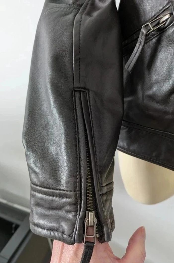 Veste zippée marron en cuir véritable - Saint Hilaire - taille 42 - photo numéro 9