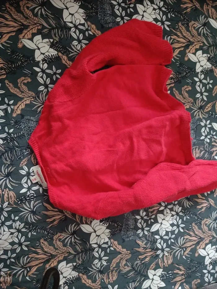 Gilet cardigan rouge catimini 80cm - photo numéro 4