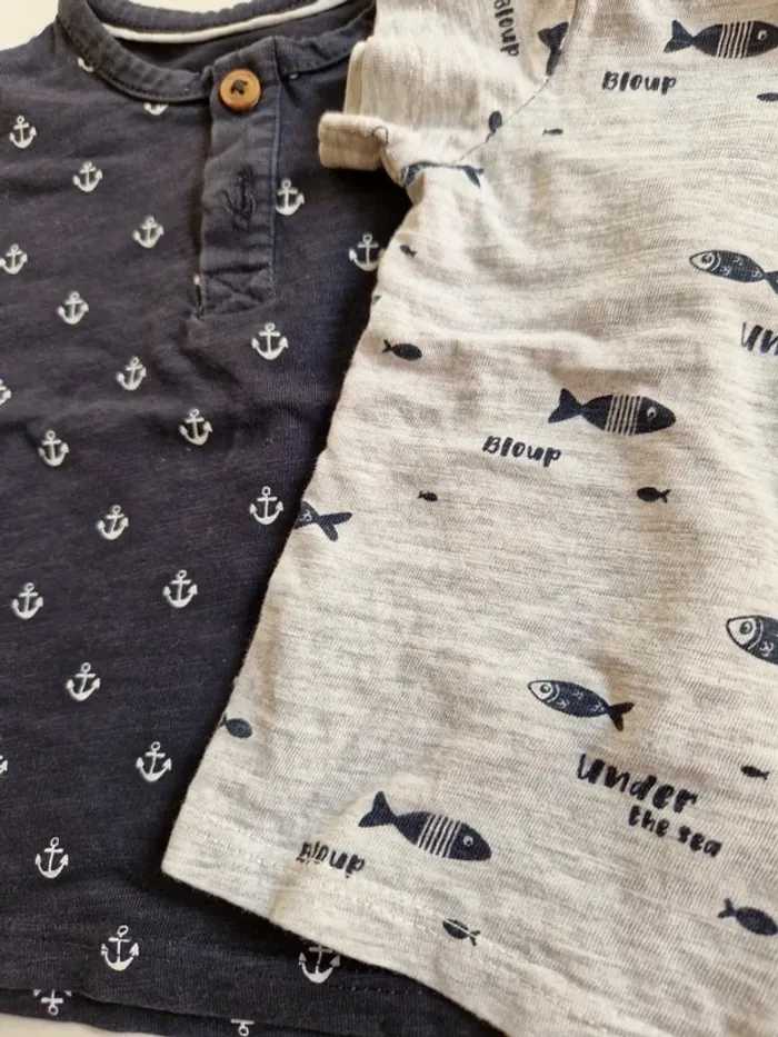 Tee-shirt 3 mois marin - photo numéro 2