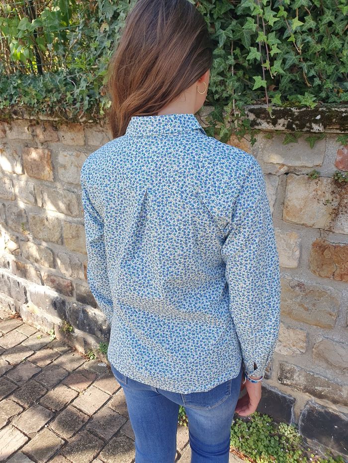 Chemise fleurie Lille bleu Taille 14 ans - photo numéro 4
