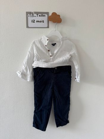 Ensemble chemise + pantalon - taille 12 mois 🌼