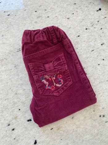 Pantalon en velours côtelé bordeaux le cie 6ans