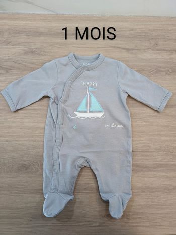 Pyjama léger gris Kiabi - Taille : 1 Mois