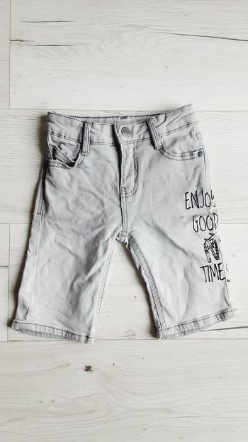 Vêtement garçon short bermuda type jean gris clair Orchestra 5 ans