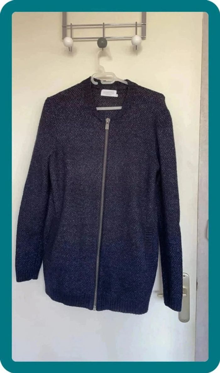 Pull zippé marine