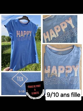 Tee-shirt happy 9 / 10 ans fille