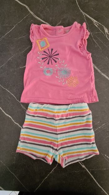 Ensemble débardeur et short orchestra 6 mois en très bon état