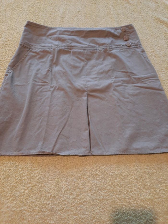 Jupe en coton beige Camaïeu 40